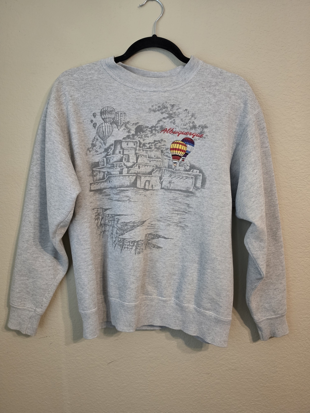 Vintage Hanes Light Gray Albuquerque Crewneck Sweatshirt